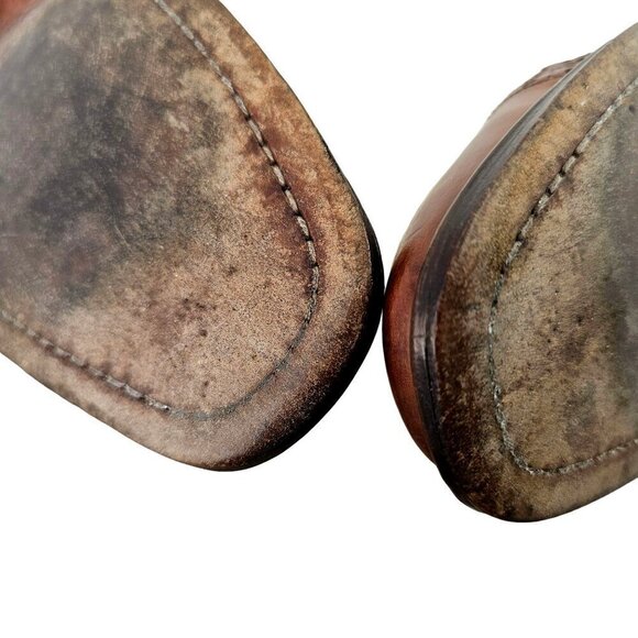 Mezlan Dubai Brown Woven Wingtip Shoes Mens 9M All Leather Oxford Made in Spain - Picture 12 of 13